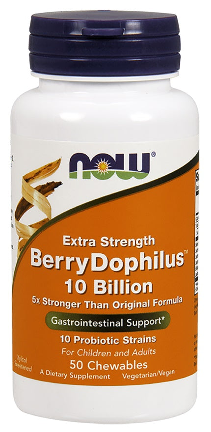NOW Foods BerryDophilus 10 Billion (Extra Strength) - 50 chewables