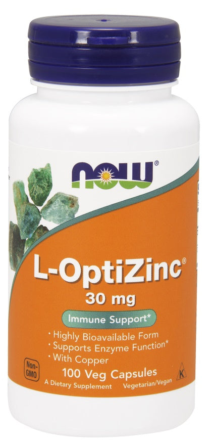 NOW Foods L-OptiZinc - 30mg - 100 vcaps