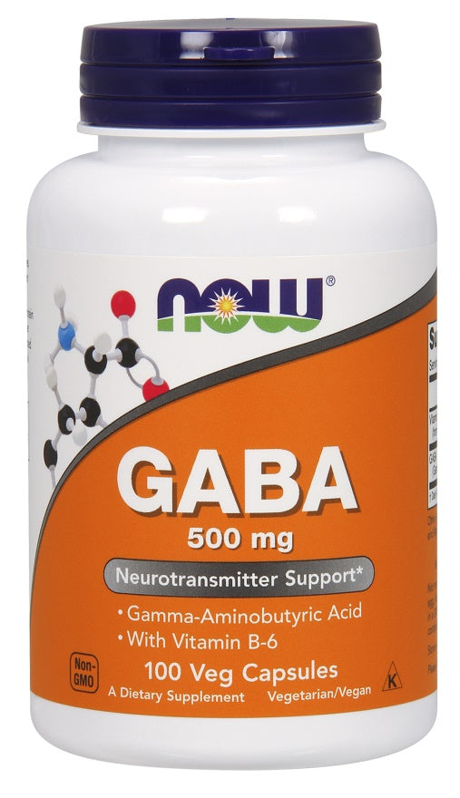 NOW Foods GABA with Vitamin B6 500mg - 100 vcaps