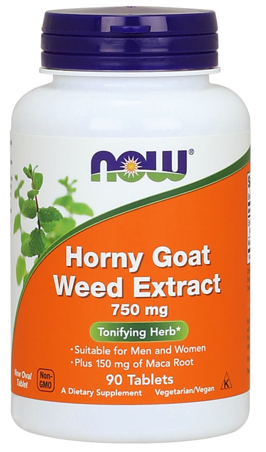 NOW Foods Horny Goat Weed Extract - 750mg - 90 tablets