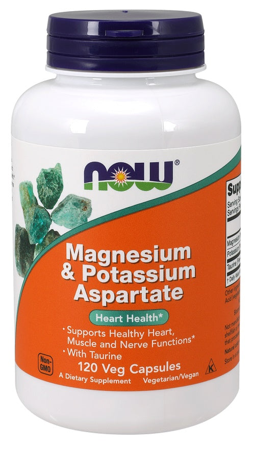 NOW Foods Magnesium & Potassium Aspartate with Taurine - 120 vcaps