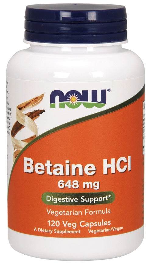 NOW Foods Betaine HCl - 648mg - 120 vcaps