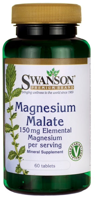 Swanson Magnesium Malate - 150mg Elemental Magnesium - 60 tablets