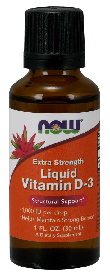 NOW Foods Vitamin D-3 Liquid - 1000 IU (Extra Strength) - 30 ml.