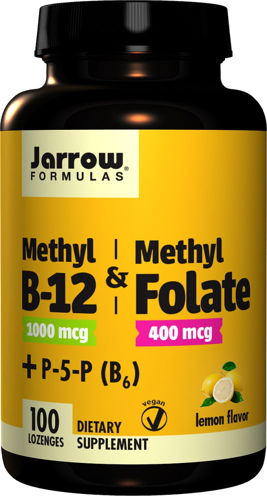 Jarrow Formulas Methyl B-12 & Methyl Folate 400mcg  100 lozenges- 400mcg - 100 lozenges