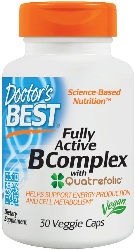 Doctor's Best Fully Active B-Complex with Quatrefolic - 30 vcaps