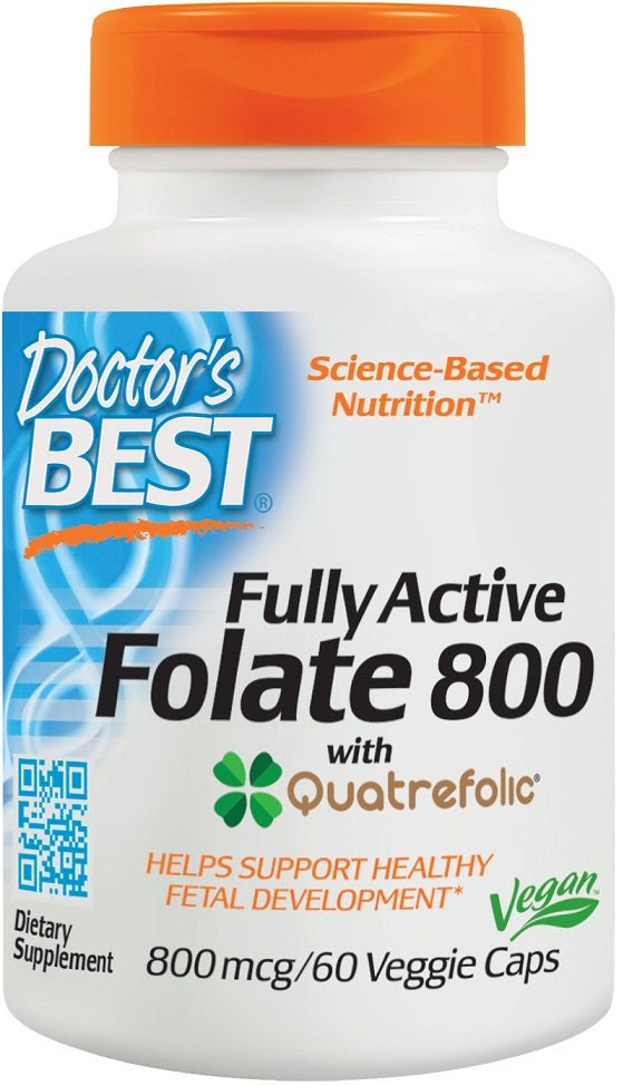 Doctor's Best Fully Active Folate 400 with Quatrefolic - 400mcg - 90 vcaps