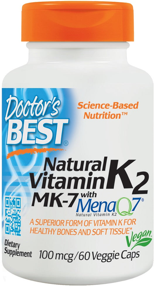 Doctor's Best Natural Vitamin K2 MK7 with MenaQ7 - 100mcg - 60 vcaps