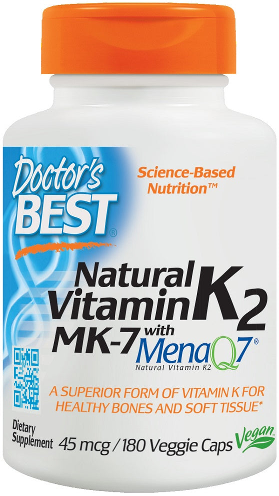 Doctor's Best Natural Vitamin K2 MK7 with MenaQ7 - 100mcg - 60 vcaps