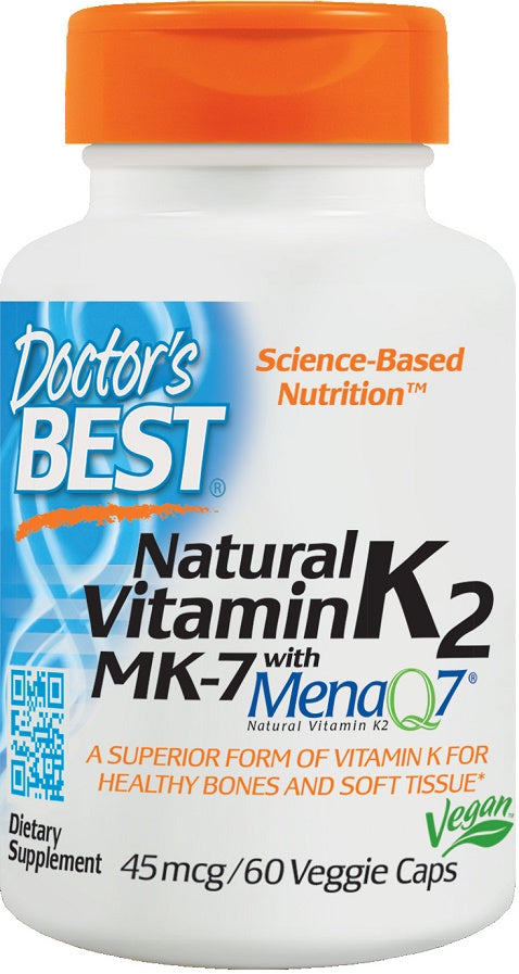 Doctor's Best Natural Vitamin K2 MK7 with MenaQ7 - 100mcg - 60 vcaps