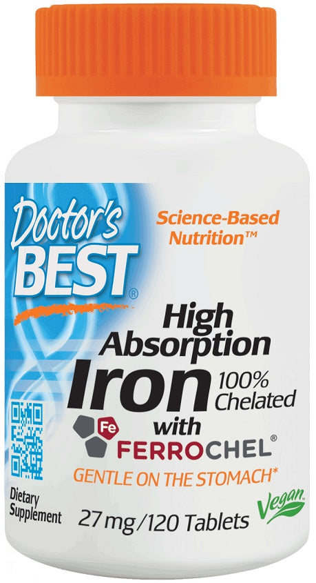 Doctor's Best High Absorption Iron - 27mg - 120 tablets