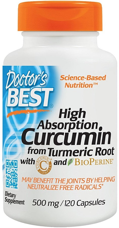 Doctor's Best High Absorption Curcumin From Turmeric Root with C3 Complex & BioPerine - 1000mg - 120 tablets