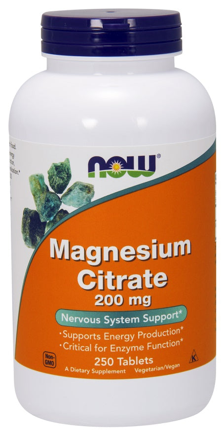 NOW Foods Magnesium Citrate - 200mg - 100 tablets