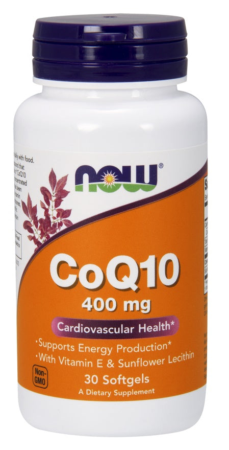 NOW Foods CoQ10 with Vitamin E & Sunflower Lecithin - 400mg - 30 softgels