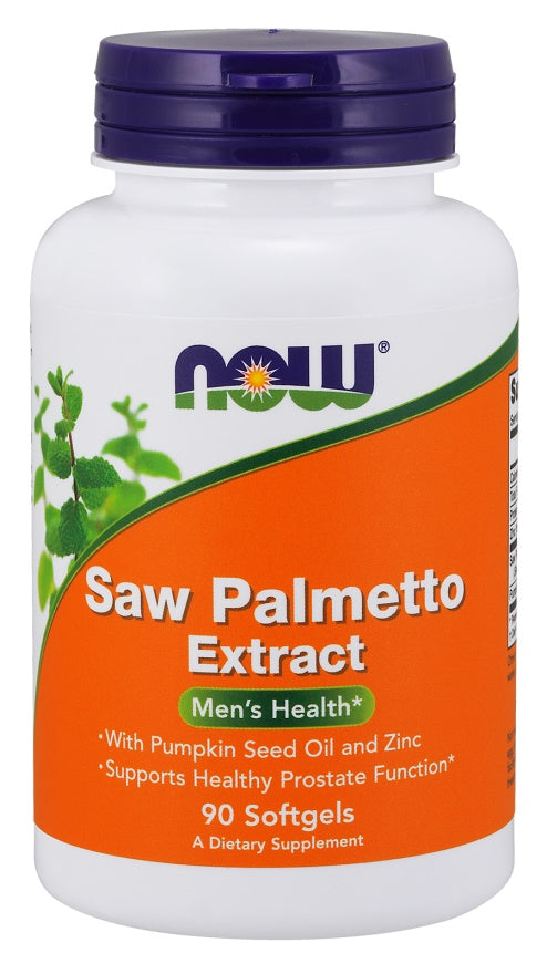 NOW Foods Saw Palmetto Extract with Pumpkin Seed Oil and Zinc - 80mg - 90 softgels