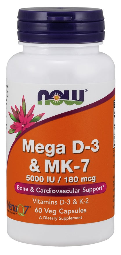 NOW Foods Mega D-3 & MK-7 - 120 caps