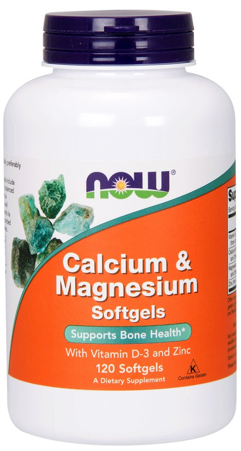 NOW Foods Calcium & Magnesium with Vit D and Zinc - 120 softgels