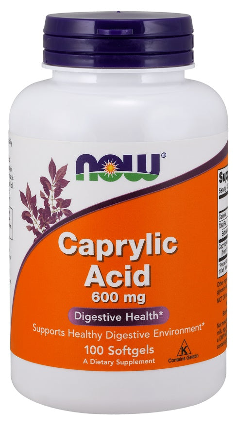 NOW Foods Caprylic Acid - 600mg - 100 softgels