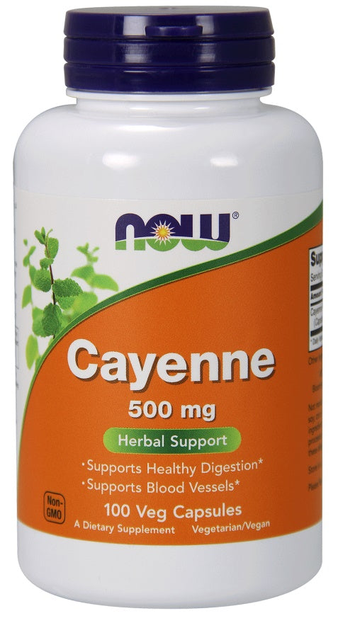 NOW Foods Cayenne - 500mg - 100 vcaps