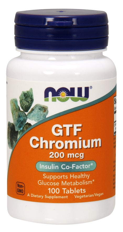 NOW Foods GTF Chromium - 200mcg - 100 tablets