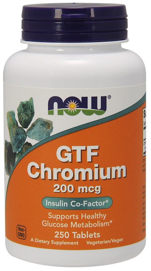 NOW Foods GTF Chromium - 200mcg - 100 tablets