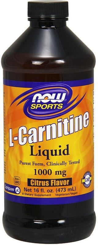 NOW Foods Liquid L-Carnitine 1000mg  473 ml.- 1000mg Citrus - 473 ml.