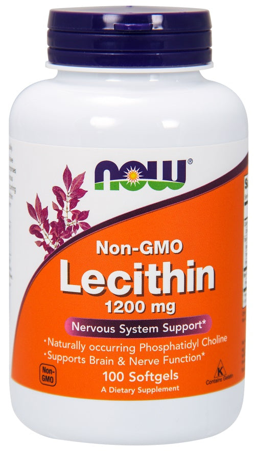 NOW Foods Lecithin - 1200mg Non-GMO - 100 softgels