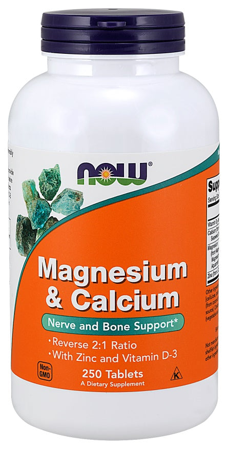 NOW Foods Magnesium & Calcium with Zinc and Vitamin D3 - 100 tablets