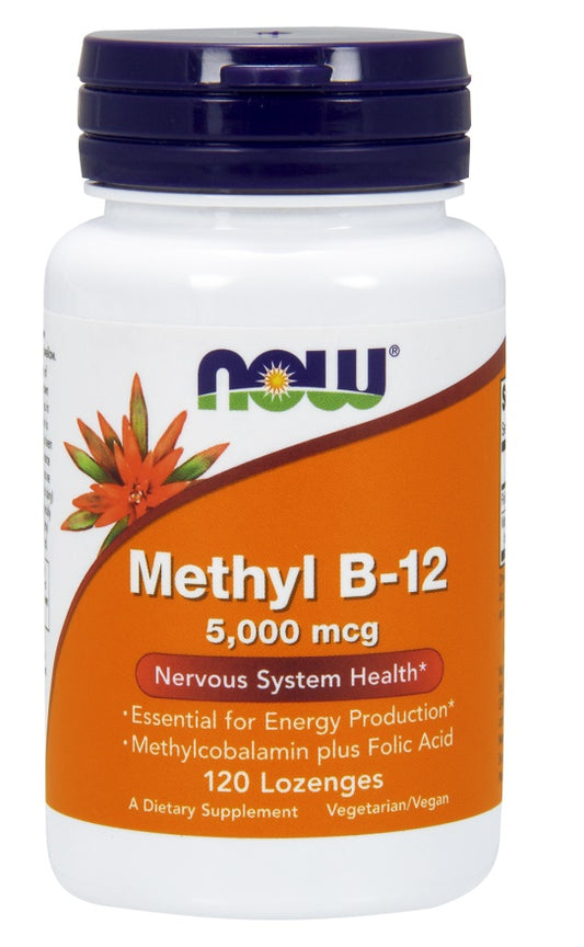 NOW Foods Methyl B-12 with Folic Acid - 5000mcg - 120 lozenges