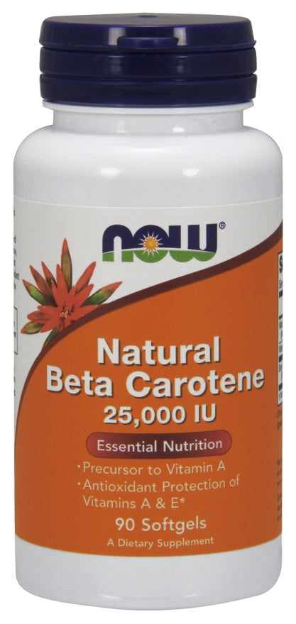 NOW Foods Beta Carotene Natural - 25 000 IU - 180 softgels