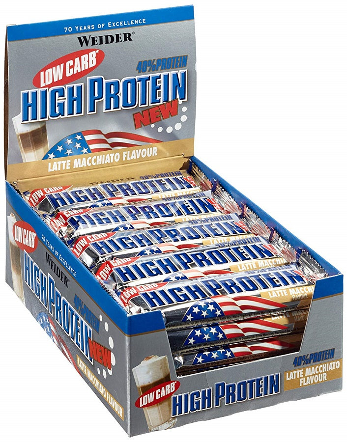 Weider 40% Low Carb High Protein Bar - 24 x 50g