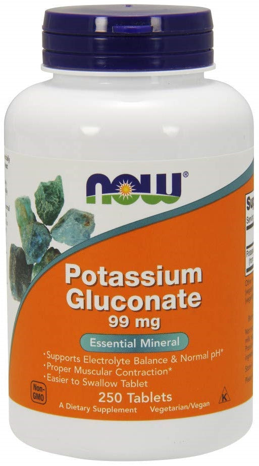 NOW Foods Potassium Gluconate - 99mg - 100 tablets