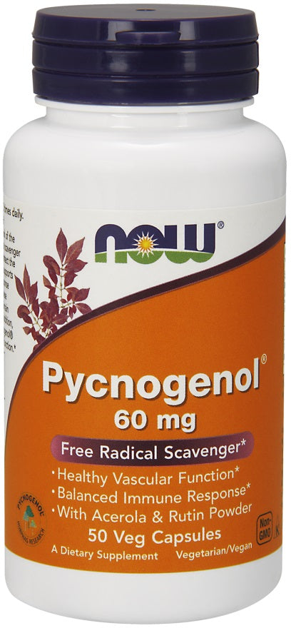 NOW Foods Pycnogenol with Acerola & Rutin Powder - 60mg - 50 vcaps