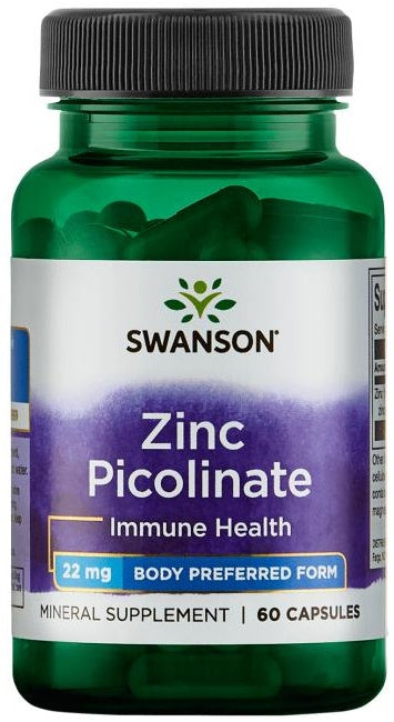 Swanson Zinc Picolinate Body Preferred Form - 22mg - 60 caps