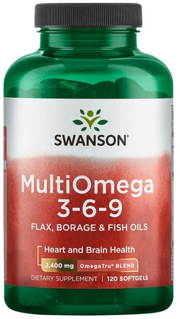 Swanson MultiOmega 3-6-9 Flax & Borage & Fish Oils - 120 softgels