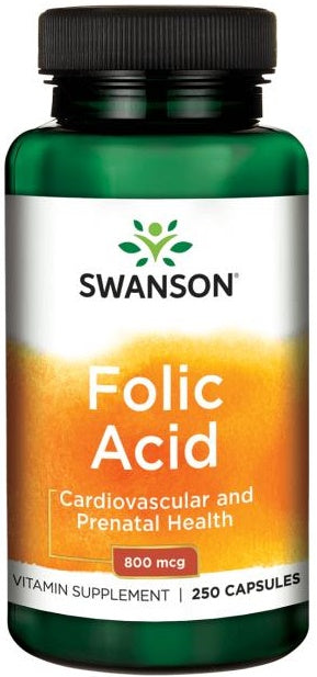 Swanson Folic Acid - 800mcg - 250 caps