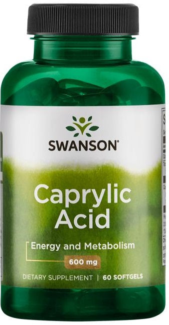 Swanson Caprylic Acid - 600mg - 60 softgels