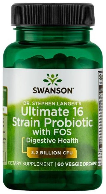 Swanson Dr. Stephen Langer's Ultimate 16 Strain Probiotic with FOS 3.2 Billion CFU - 60 vcaps