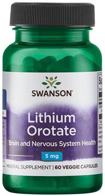 Swanson Lithium Orotate - 5mg - 60 vcaps