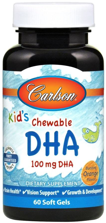 Carlson Labs Kid's Chewable DHA 100mg  120 softgels- 100mg - 120 softgels