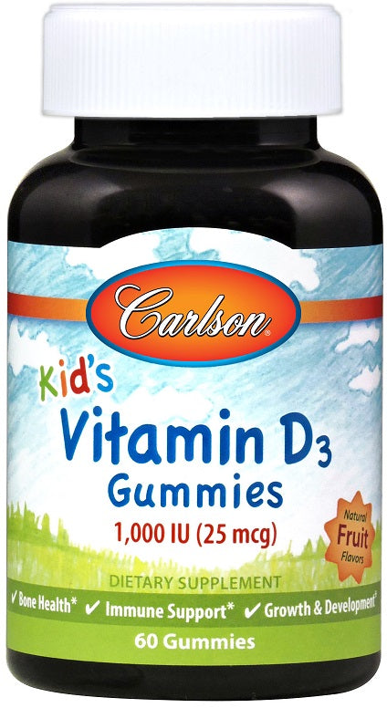 Carlson Labs Kid's Vitamin D3 Gummies 1000 IU  60 gummies- 1000 IU - 60 gummies