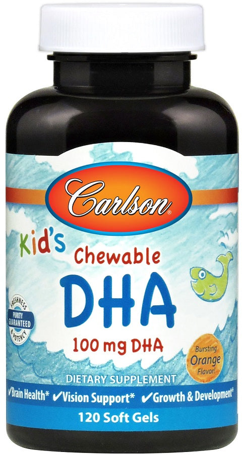 Carlson Labs Kid's Chewable DHA 100mg  120 softgels- 100mg - 120 softgels