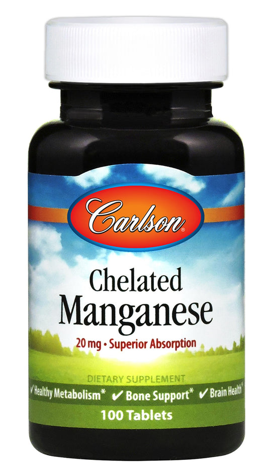 Carlson Labs Chelated Manganese - 20mg - 100 tablets