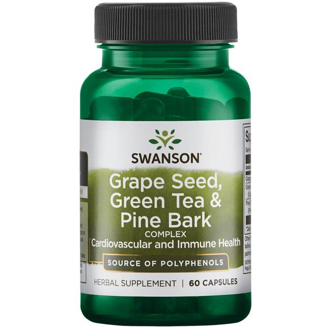 Swanson Grape Seed Green Tea & Pine Bark Complex - 60 caps