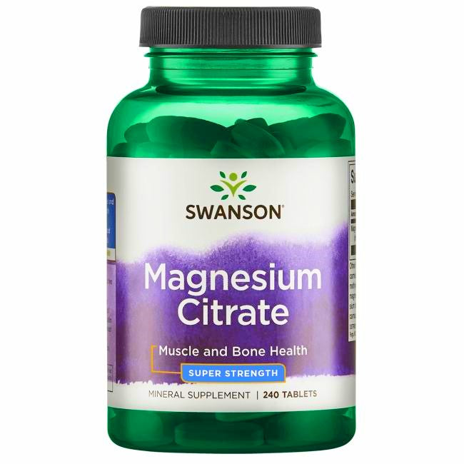 Swanson Magnesium Citrate - 225mg Super-Strength - 240 tablets