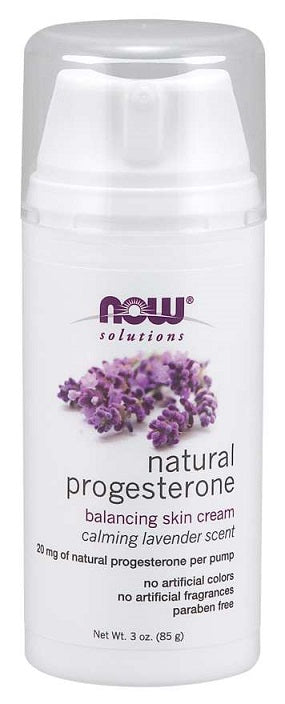 NOW Foods Natural Progesterone Balancing Skin Cream with Lavender - 85g