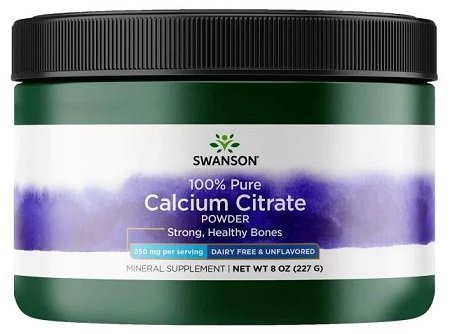 Swanson Calcium Citrate Powder 100% Pure and Dairy-Free - 227g