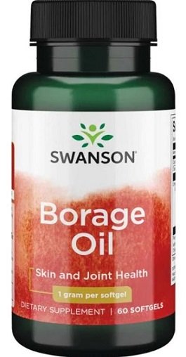 Swanson Borage Oil - 1000mg - 60 softgels