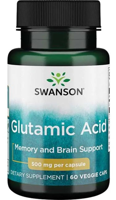 Swanson Glutamic Acid - 500mg - 60 vcaps