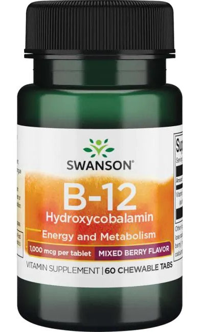 Swanson B-12 Hydroxycobalamin - 1000mcg - 60 chewable tablets